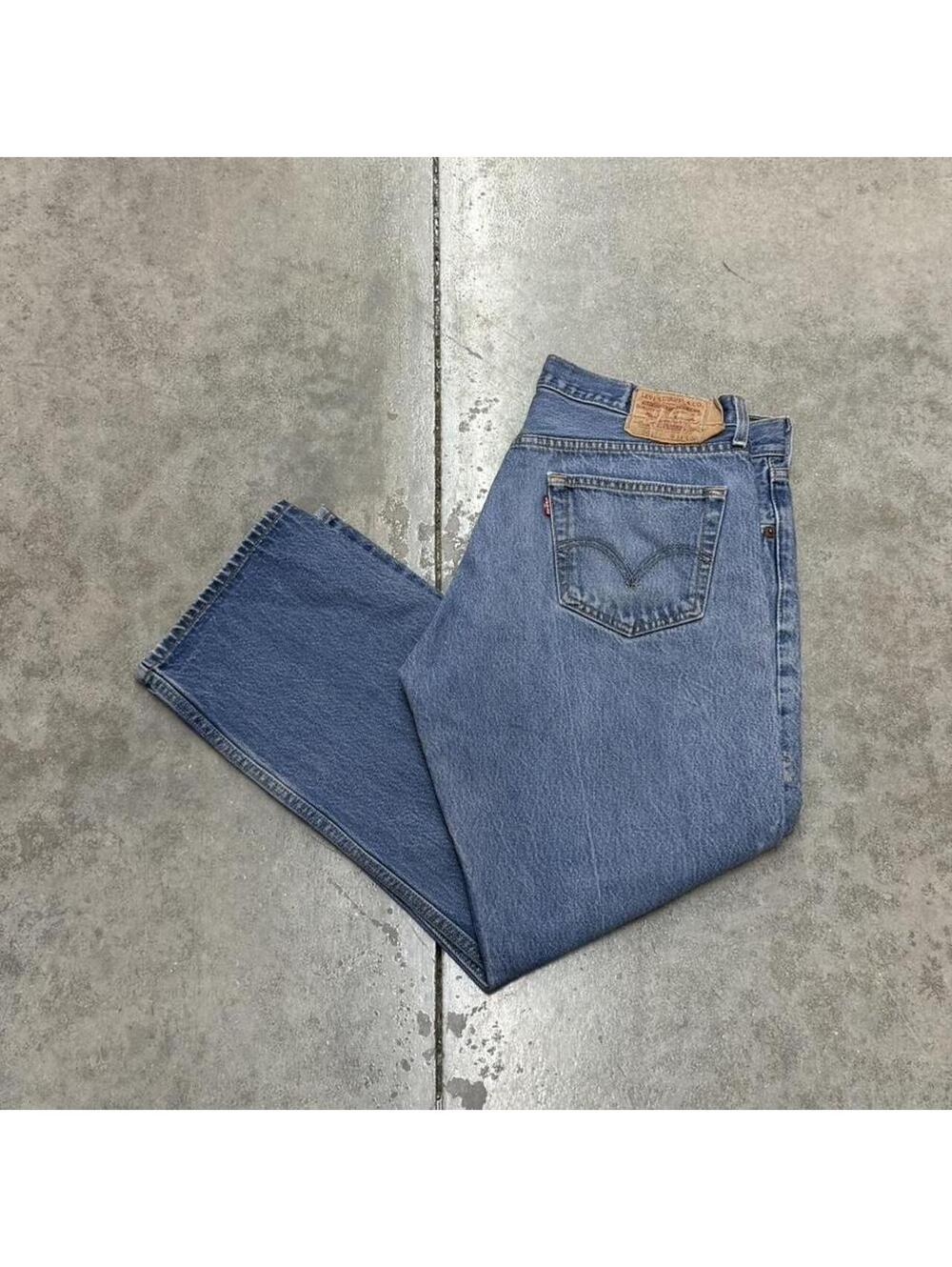 vintage levis 501 faded blue straight leg jeans size 38 x 30
